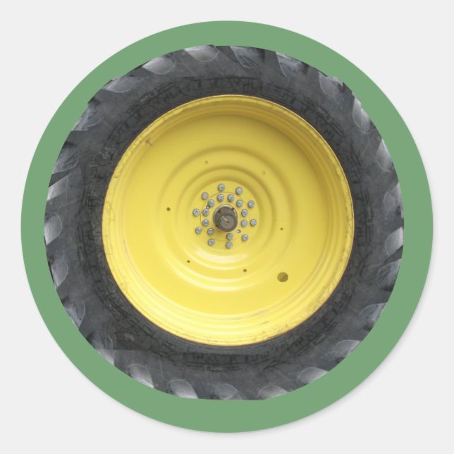 Farm Tractor Wheel Series Classic Round Sticker (Front)