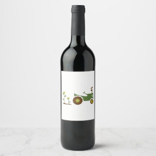 Farm Tractor Wine Label