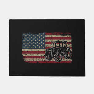 Farm Tractors USA Flag Patriotic Farming Gift  Doormat