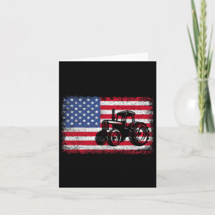 Farm Tractors Usa Flag Patriotic Farming Gift Men Card