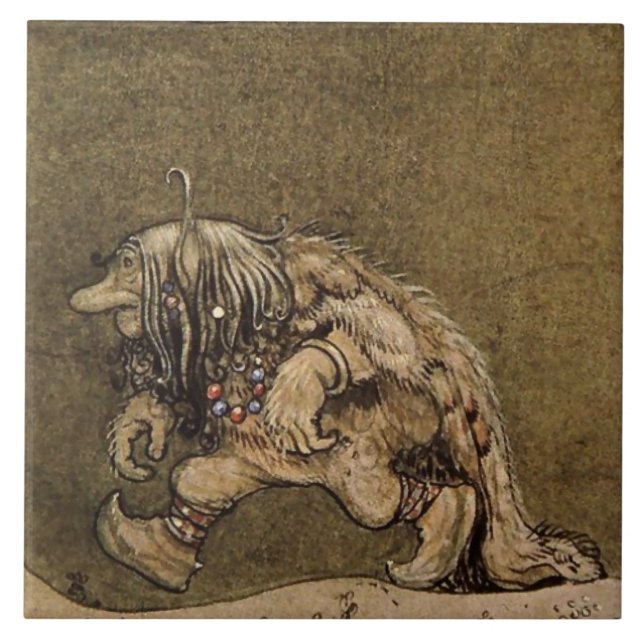 "Farm Troll" by Swedish artist John Bauer Tile (Front)