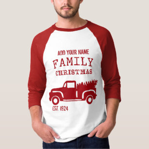 Farm Truck Family Christmas Personalise It! T-Shirt