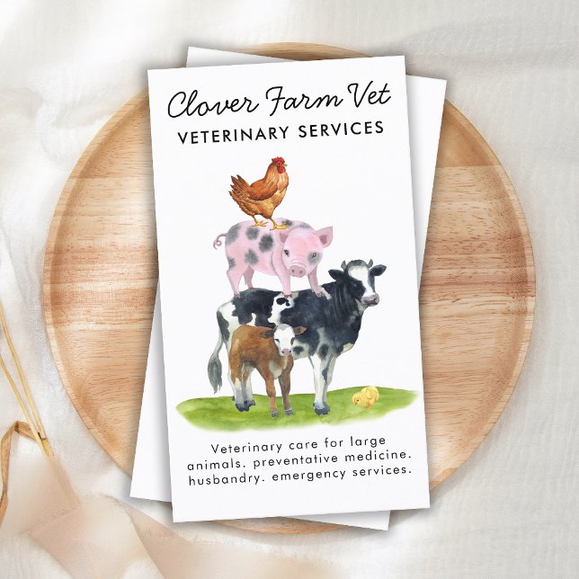 Farm Veterinarian Animals Livestock Veterinary Business Card (Creator Uploaded)
