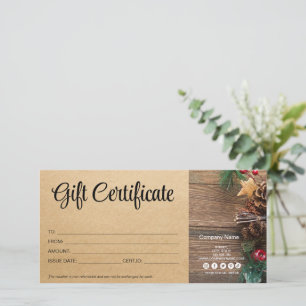 Farm Vintage Christmas Gift Voucher Craft Paper