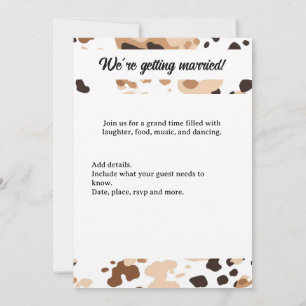 Farm wedding cow purple invitation