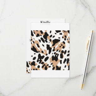 Farm wedding Cowhide Print RSVP Card
