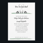 Farm Wedding Invitation -- Classic Style<br><div class="desc">A classic version of our tractor wedding invitation,  this version features two black-and-white tractors -- looks good and there's no colour preference to start a family quarrel!  Of course,  we also made the classic red tractor and green tractor version that you can see at Tractorama.us.</div>