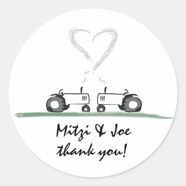Farm Wedding Thank-You Sticker (Front)