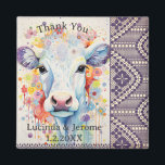 Farm Wedding White Cow Thank you Magnet<br><div class="desc">White cow.</div>