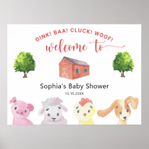 Farm - welcome baby shower poster