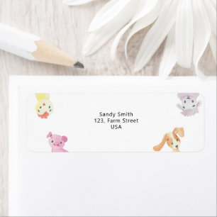 Farm with animals - Return Address Label