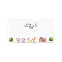 Farm with animals - Return Address Label