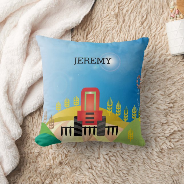 Farm with Red Tractor    Cushion (Blanket)