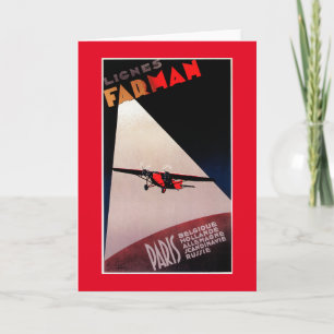 Farman Airlines Farman 300 Monoplane Promo Poste Holiday Card