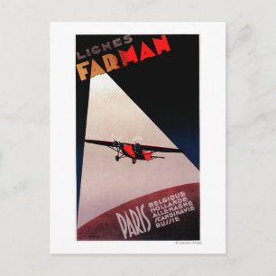 Farman Airlines Farman 300 Monoplane Promo Poster Postcard