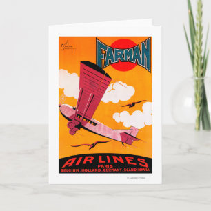 Farman Brothers Airlines F-170 Monoplane Poster Holiday Card