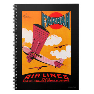 Farman Brothers Airlines F-170 Monoplane Poster Notebook