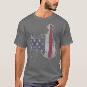 Farmer American Flag Tractor 4th of July Men Kids T-Shirt