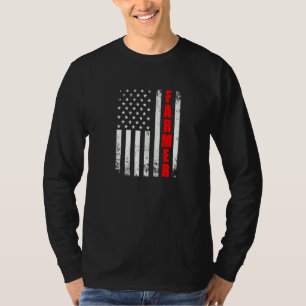 Farmer American Flag Usa Patriotic Proud Funny Far T-Shirt