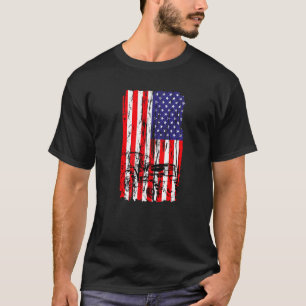 Farmer American Flag Usa Tractor Farm Cow Tee