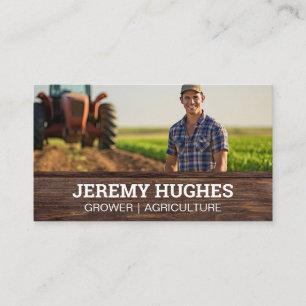 Farmer and Tractor Business Card