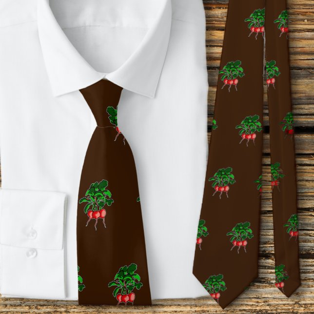 Farmer Beets Pattern Brown Neck Tie (Creator Uploaded)