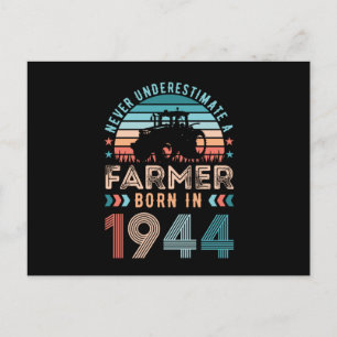 Farmer born 1944 80th Birthday Farming Gift Retro Postcard