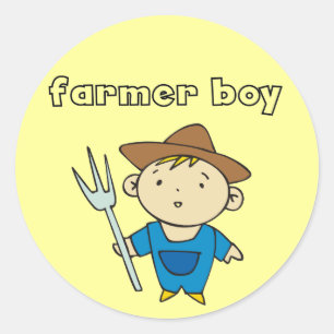 Farmer Boy Tshirts and Gifts Classic Round Sticker