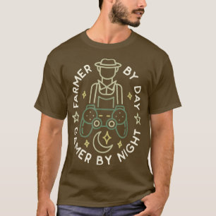 Farmer By Day Gamer By Night Family Farmer and Gam T-Shirt