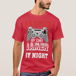 Farmer By Day Gamer By Night Love Game  T-Shirt