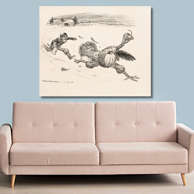 Farmer Chasing Turkey - William Walker Canvas Print (Creator Uploaded)