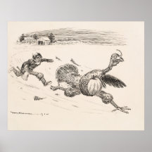 Farmer Chasing Turkey - William Walker