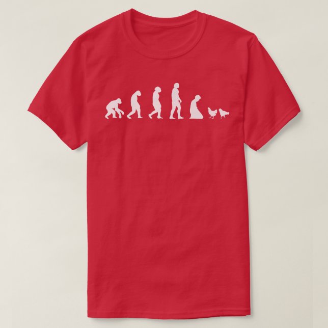 Farmer Chicken Evolution  Farmer Rooster Hen Chick T-Shirt (Design Front)