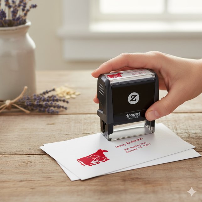 Farmer ﻿Cow Silhouette Return Address  Self-inking Stamp (Creator Uploaded)