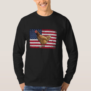 Farmer Dad 4th Of July Patriotic  Chicken Daddy T-Shirt