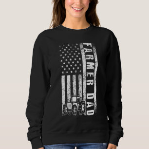 Farmer Dad American Flag Farmer Farming Dad Father Sweatshirt