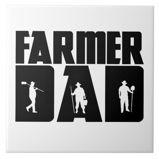 Farmer Dad - Farming Father's Day  Tile (Front)