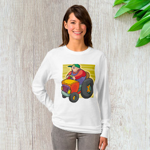 Farmer Driving Tractor Farm Vehicle T-Shirt