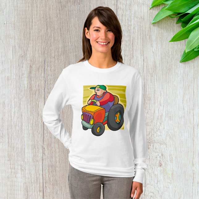 Farmer Driving Tractor Farm Vehicle T-Shirt (Creator Uploaded)