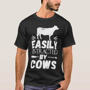 Farmer  Easily Distracted By Cows Premium T-Shirt