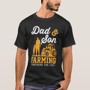 Farmer Family Dad And Son Farming Matching Boys Fa T-Shirt