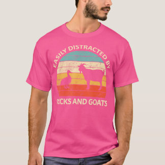 Farmer Farm Lover Easily Distracted By Goats Ducks T-Shirt