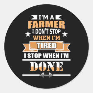 Farmer Farm Tractor Agriculture Farming Gift Idea Classic Round Sticker