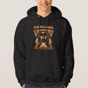 Farmer Farming Farm Animals Skeleton Skull 90s Boo Hoodie
