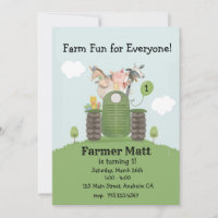 Farmer Fun for Everyone Birthday Invitation