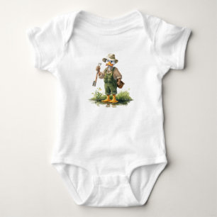 Farmer Gardener Duck Duckling All Dressed Up  Baby Bodysuit