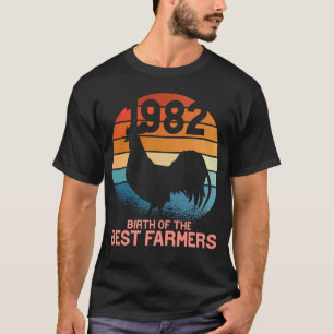 Farmer Gift 1982 Birthday Present Farm Agriculture T-Shirt