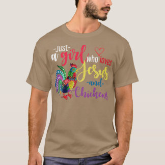 Farmer Girl Chicken Farm Animal Jesus Christ T-Shirt