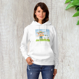 Farmer Girl with Giant Carrot Gardening  Hoodie