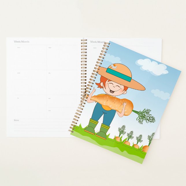 Farmer Girl with Giant Carrot Gardening  Planner (Creator Uploaded)